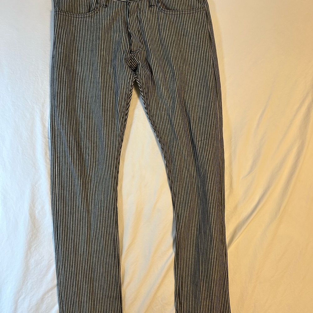 Gustin Black and White Striped Men Jeans